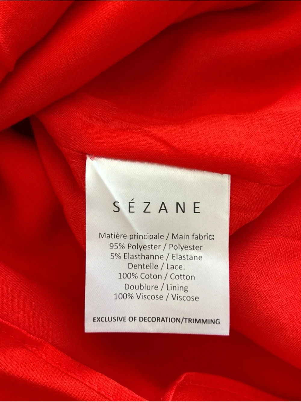 Sezane Daniela Coral-Red V-Neck Sleeveless Mini Dress